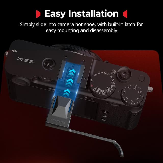 Detalle de SMALLRIG Thumb Grip mit Blitzschuhabdeckung für FUJIFILM X-E5 (Schwarz) – 5452