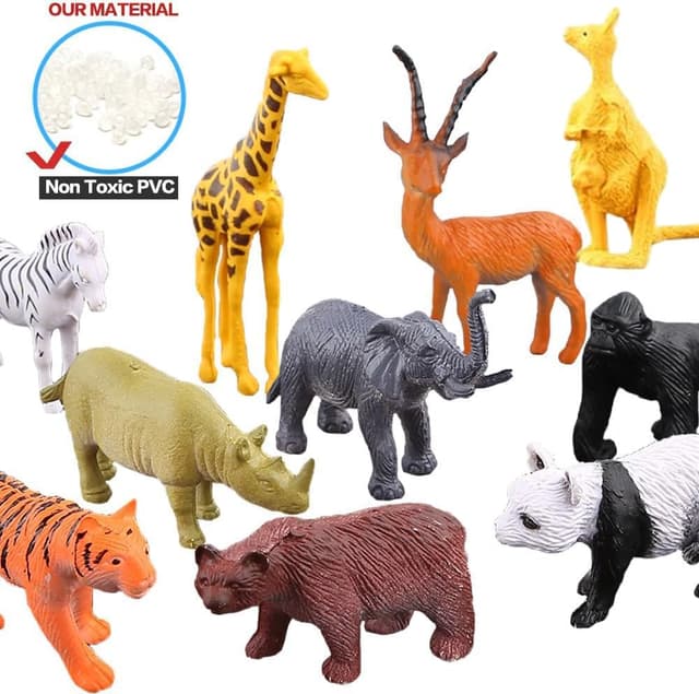 Detalle de 54-Piece Mini Jungle Animals Figure Set (Plastic Wild Animals Toys) for Kids Toddlers