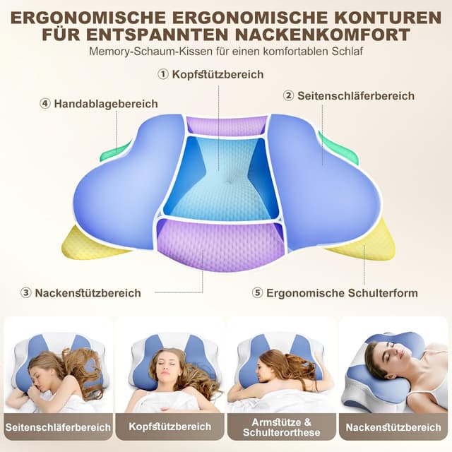 Thumbnail 1 de Asbtos Nackenkissen Memory Foam 66 x 40 x 14 cm