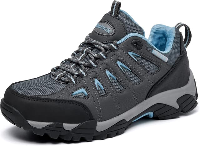 Detalle de SHULOOK Damen Wanderschuhe wasserdicht & leicht – rutschfeste Outdoor-Trekkingschuhe fürs Gelände