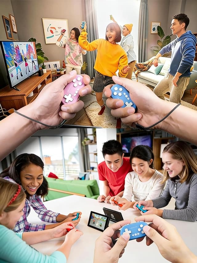 Detalle 2 de ShanWan Bluetooth-Gamepad Mini-Wireless-Controller (für Switch, Windows, Android, iOS & PS4) – Blau