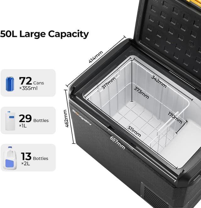 Detalle de BougeRV CRS 50L compressore frigo box 12/24 V e 230 V con controllo app e IPX4
