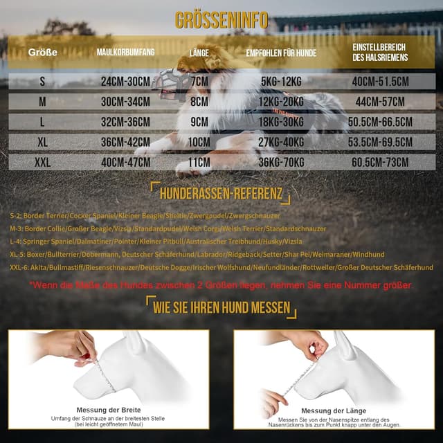 Detalle de OneTigris Maulkorb (XXL) – weicher Mesh-Maulkorb aus TPE mit verstellbarem Gurtband