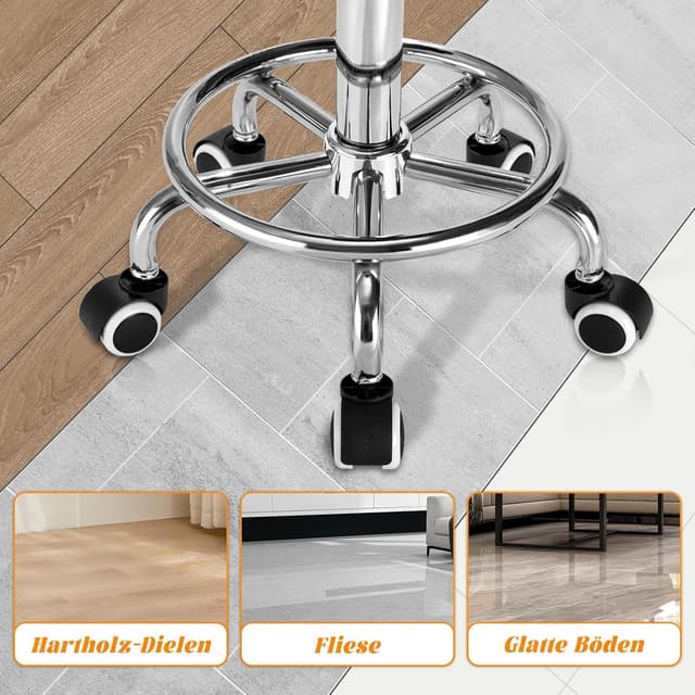 Thumbnail 2 de Rollhocker PU Leder Rund Gepolstert