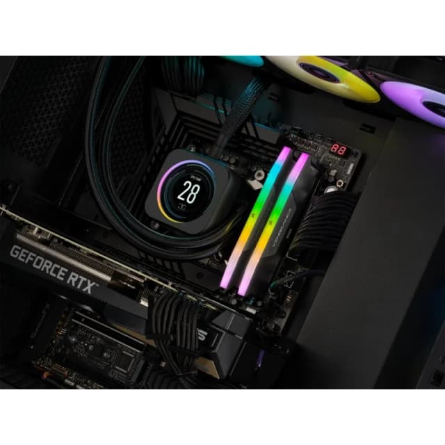 Detalle de Corsair Vengeance RGB DDR5 6000MHz 32GB (2x16GB) CL36 con iluminación RGB direccionable
