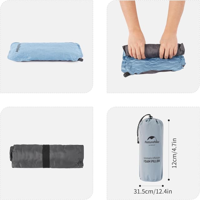 Detalle de Naturehike Oreiller de camping gonflable automatique 46×27 cm – confortable et réglable