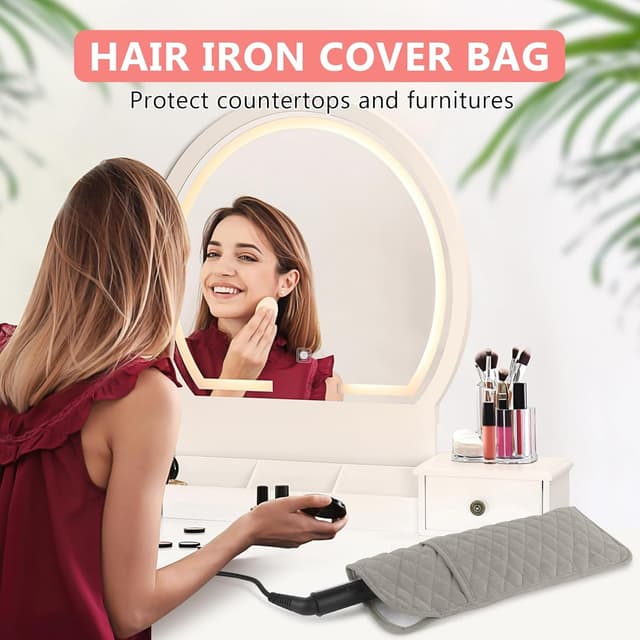 Detalle 2 de WRORUNER Heat-Resistant Hair Tools Organiser Bag (13.8 x 5.5) for Straighteners & Curling Irons