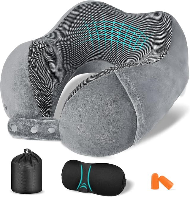 Detalle de Jiancrate Nackenkissen Flugzeug Memory Foam Grau