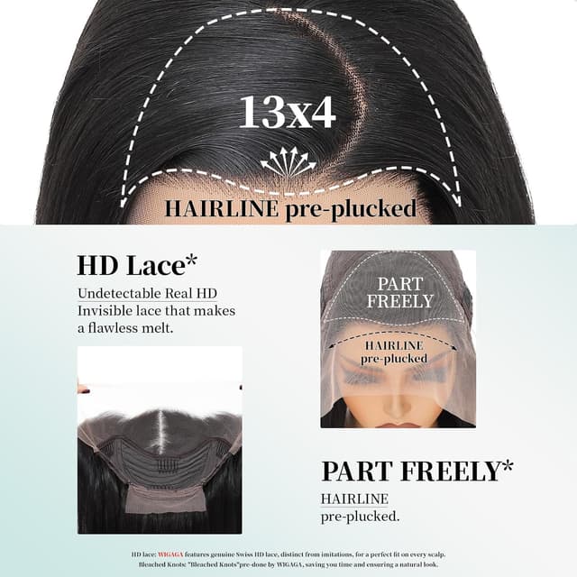 Thumbnail 3 de Synthetic Lace Front Wig 13x4 HD Lace 26" Straight Wig 🎀