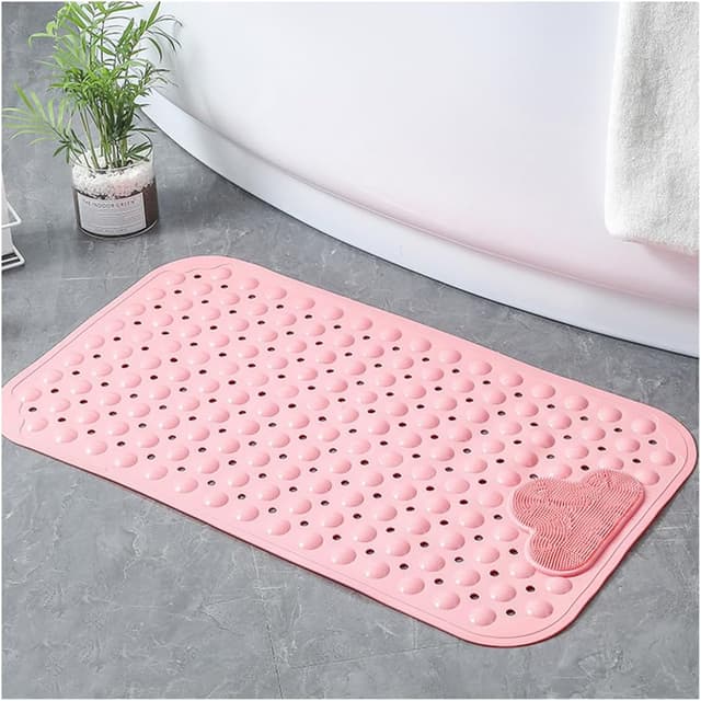 Detalle de Moulaelos rutschfeste Duschmatte aus TPE (120 x 80 cm) mit Saugnäpfen & Massage