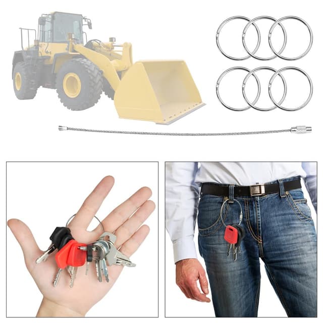 Detalle de URQAT 12 clés d’allumage de remplacement universelles + 6 porte-clés (pour Bobcat/Liebherr/Kobelco, etc.)
