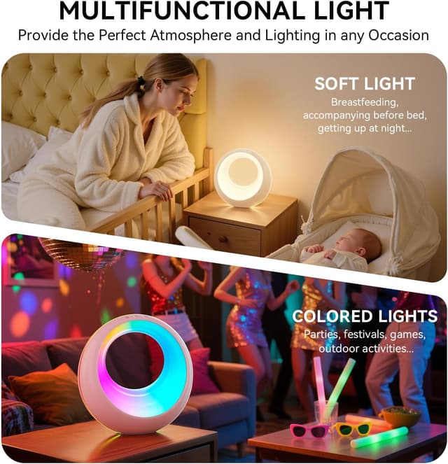 Thumbnail 6 de Auxmir LED Night Light rechargeable table lamp with 7 RGB colours, 9 modes and remote control