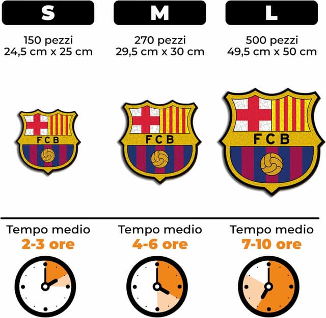 Detalle 2 de Iconic Puzzles Barcellona Logo, puzzle in legno 100% sostenibile taglia M