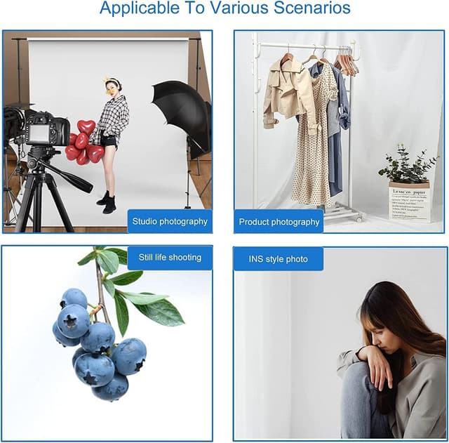 Thumbnail 6 de Bonvvie Fotohintergrund Weiß, faltbar (2x3 m) aus Musselin/Satin