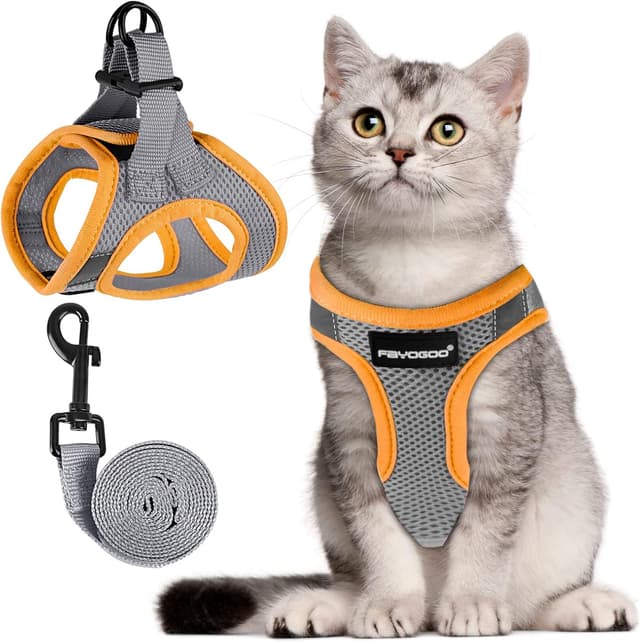 Detalle de FAYOGOO cat harness and lead set escape-proof (large adult, step-in) with adjustable vest
