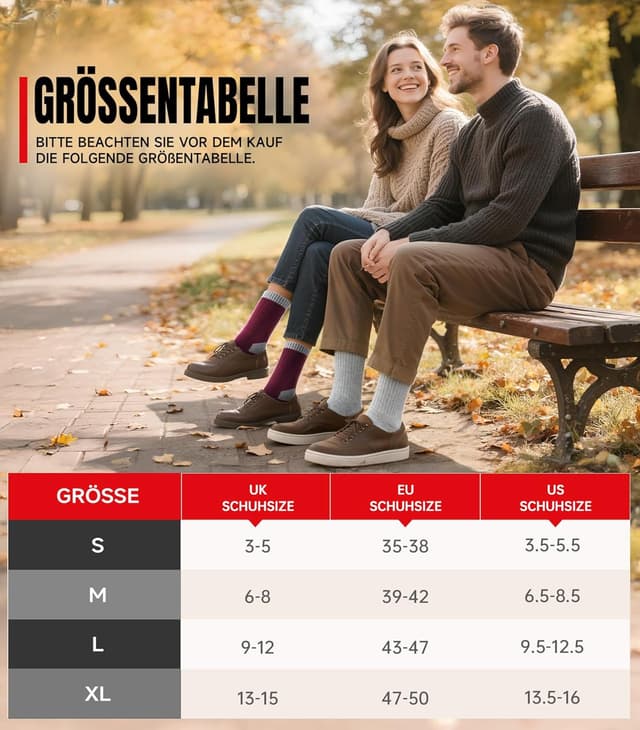 Thumbnail 6 de PULIOU Merino Socken Thermosocken 3 Paar