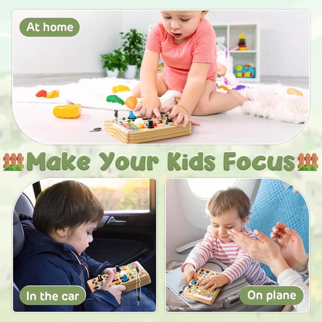 Thumbnail 6 de Montessori busy board for toddlers 19 LED