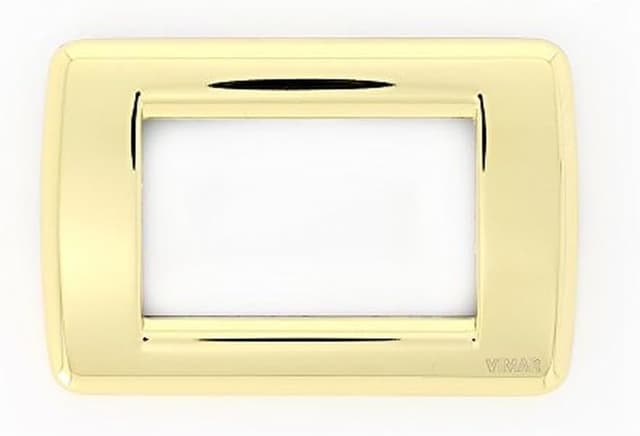 Detalle de Vimar Placca Rond 3 m Oro Lucido: finitura in stile per un tocco distintivo