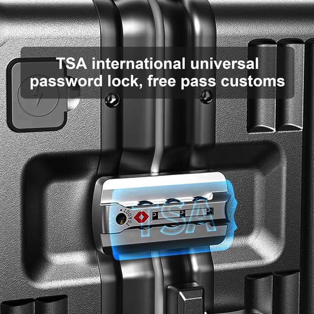 Detalle 2 de AIWEINY Handgepäckkoffer (PC-Hartschale) mit TSA-Schloss und 360°-Rollen – passend für 20", 24" und 26" (Frühjahr/Sommer, 20" Schwarz)