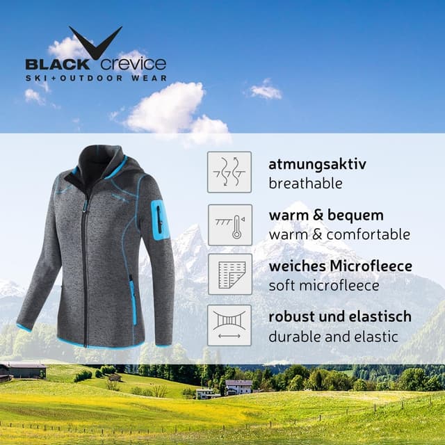 Detalle 2 de Giacca di pile Black Crevice con cappuccio