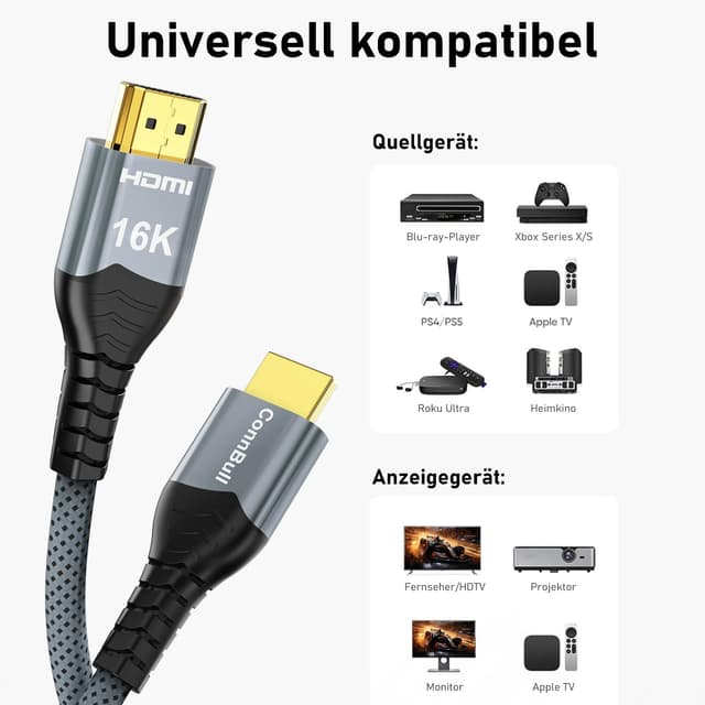 Thumbnail 5 de ConnBull 16K HDMI 2.2 Kabel 5m