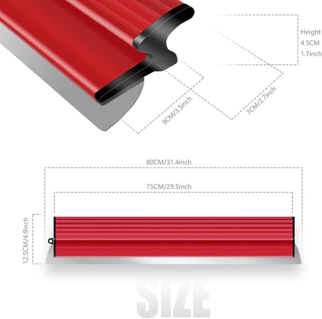 Detalle 2 de suokoun Flächenspachtel 80 cm mit Edelstahlklinge – Trockenbau-Spachtelwerkzeug für große Flächen