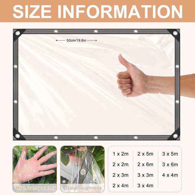 Detalle de Mosvion Bâche transparente 2x2 m