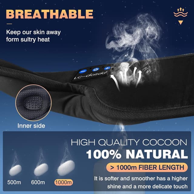 Detalle 2 de LC-dolida Bluetooth Sleep Mask 15 hrs