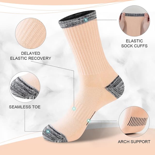 Detalle 2 de inaWarm Womens Walking Socks 6 Pairs breathable cushioned socks