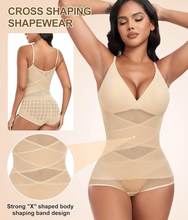 Detalle de PASUDA Body gainant femme ventre plat invisible – combinaison shapewear bretelles réglables