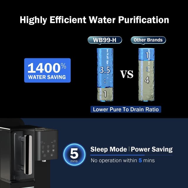 Thumbnail 6 de Frizzlife WB99-H countertop reverse osmosis water filter with instant hot water dispenser