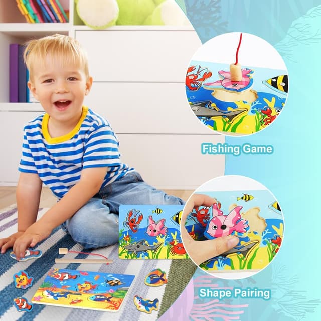 Thumbnail 4 de Vicloon Juego de pesca magnético 10 piezas