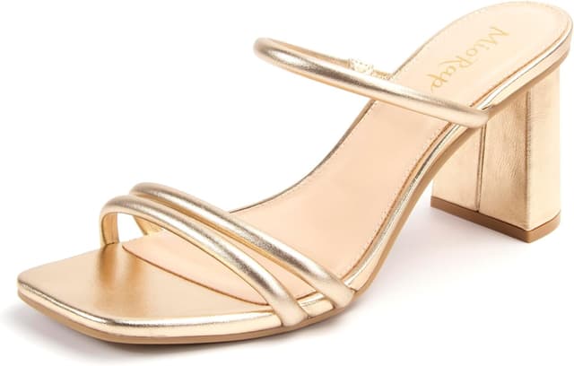 Detalle de Miorap Square Open Toe Heels: Strappy Square-Toe Block Heeled Sandals for Women