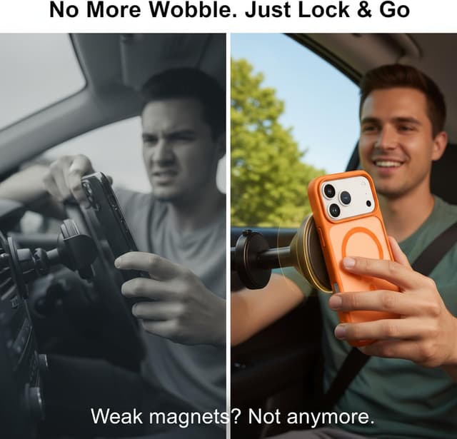 Detalle de Seaflar coque pour iPhone 17 Pro compatible MagSafe, orange translucide