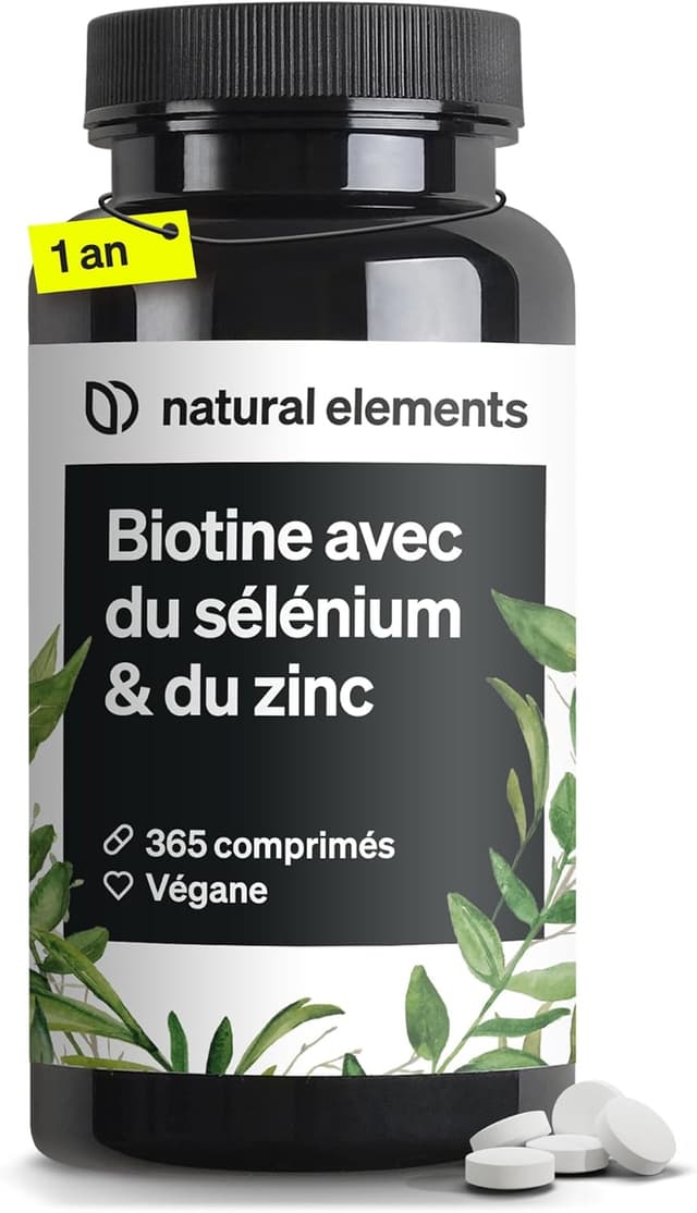 Detalle de Complexe Biotine 365 comprimés avec zinc 10 mg et sélénium 55 µg (1 an d’approvisionnement) — Vegan