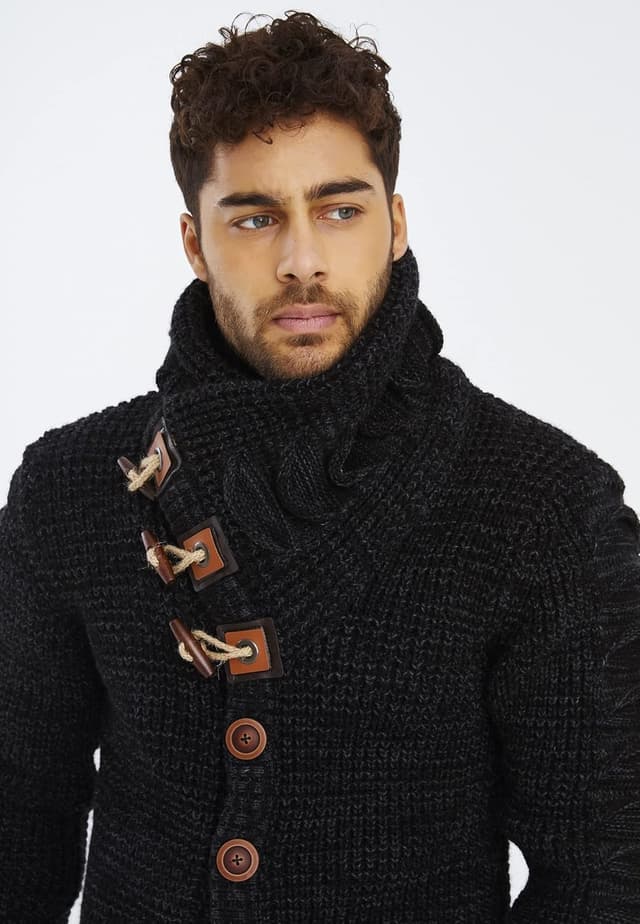 Detalle de LEIF NELSON LN5585 pull en tricot pour homme avec boutons