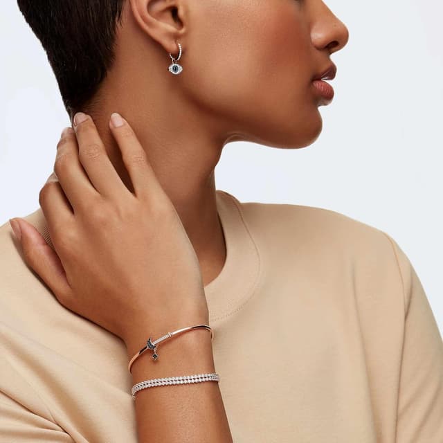 Thumbnail 4 de Swarovski Pendientes de aro Symbolica, Ojo turco, Azules, Baño tono oro rosa