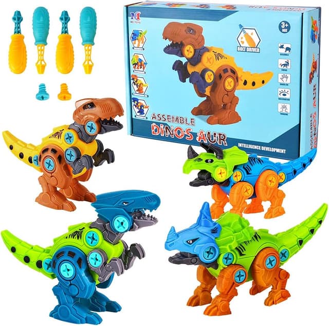 Detalle de Lekebaby Take Apart Dinosaur 4-pack toys 🐣