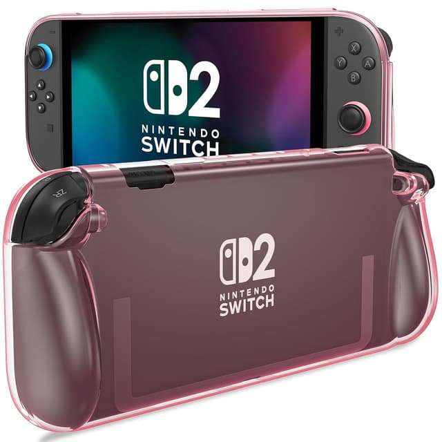 Detalle de ProCase Schutzhülle für Nintendo Switch 2 (2025) – kratzfest, stoßfest, mit ergonomischem Griff (rosa transparent)