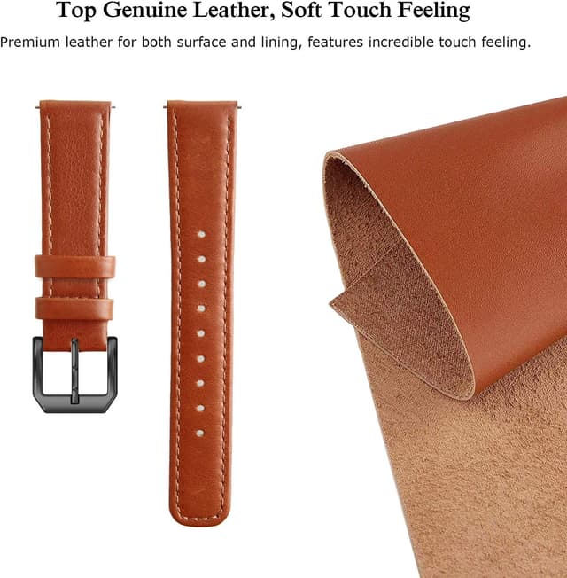 Detalle de EDIMENS Genuine Leather Strap 20mm for Galaxy Watch