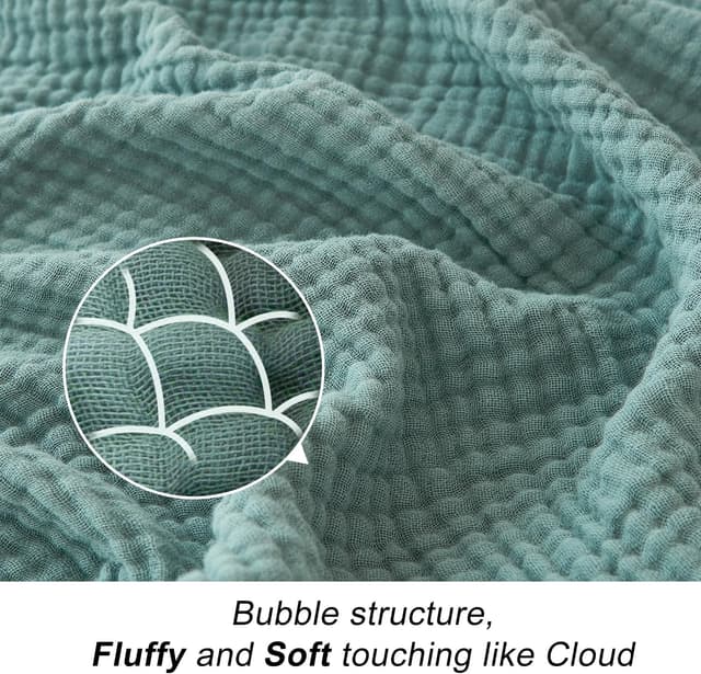 Detalle 2 de EMME Muslin Throw Blanket 50x70 Teal ๐