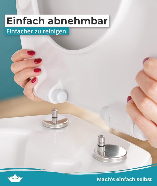 Detalle de Calmwaters® WC Sitz Motiv Wellness Orchidee – Toilettendeckel aus antibakteriellem Duroplast, bis 250 kg, mit Absenkautomatik