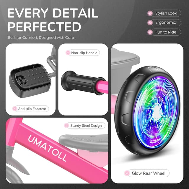 Thumbnail 6 de Umatoll Tricycle for Toddlers 3-Position Seat 2-5