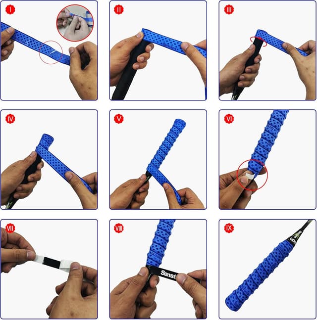 Detalle 2 de Senston PU Racquet Grip 5-Pack Overgrips for Tennis, Badminton and Squash