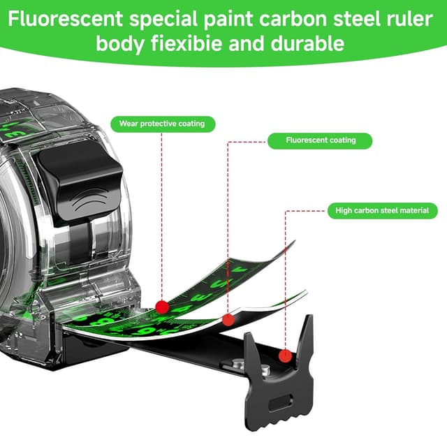 Detalle de Fluorescent steel tape measure 10M