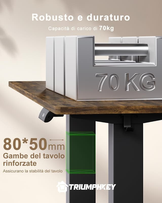 Detalle 2 de TRIUMPHKEY scrivania elettrica 200 x 80