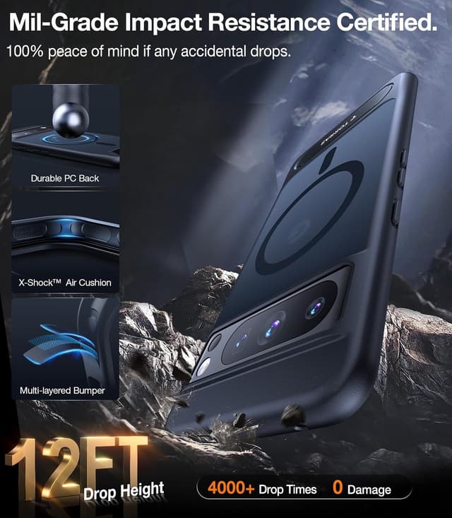 Detalle de TORRAS Magnetic & Stand Case for Google Pixel 8 Pro (MagSafe fit) with Built-In Kickstand