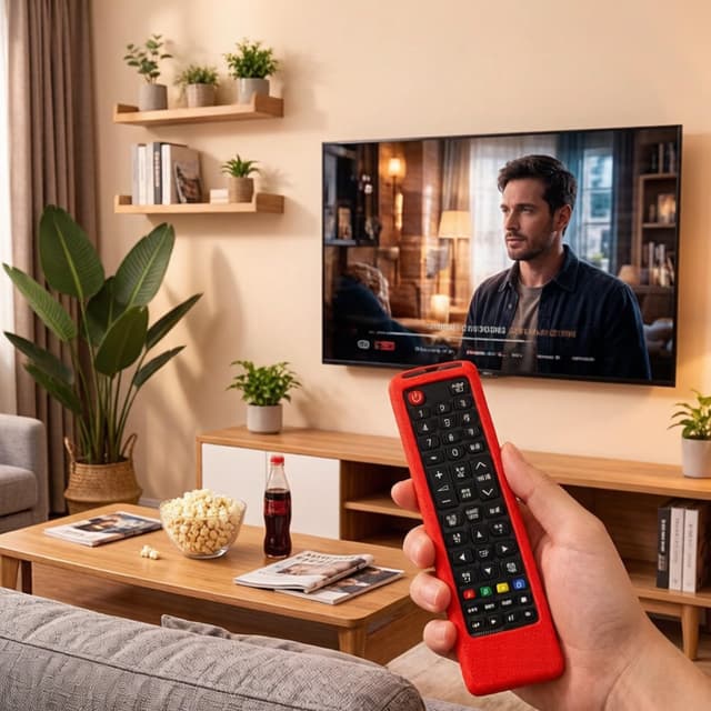 Detalle de Silicone remote cover for Samsung TV remotes (BN59-01175N / BN59-01315B / AA59-00741A / AA59-00786A) – washable anti-slip case with lanyard