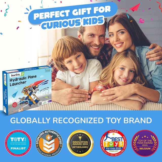 Detalle de Smartivity DIY 2in1 Hydraulic Paper Airplanes & Darts Launcher STEM Toy