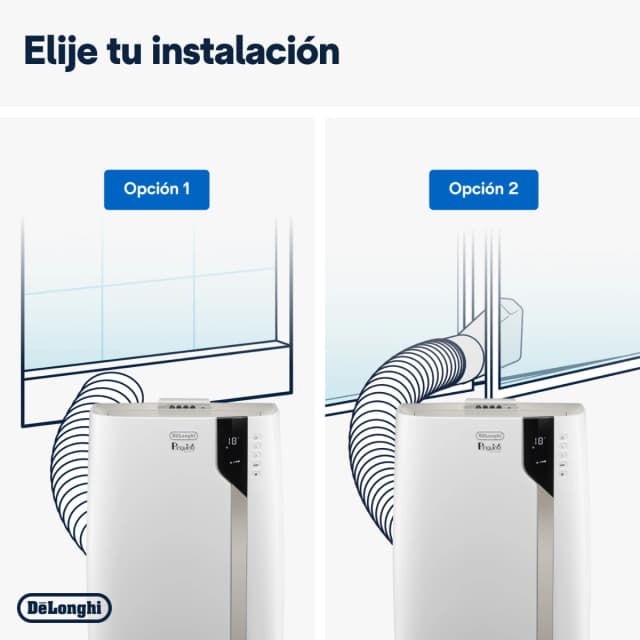 Detalle de Delonghi PAC EX93, aire acondicionado portátil 2.350 frig/h